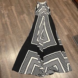 Eliza J geo print halter maxi dress
